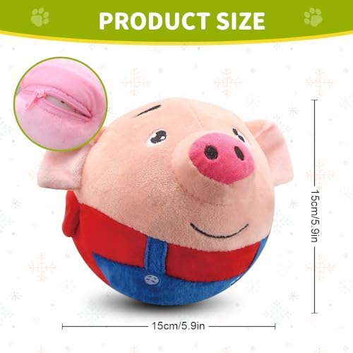 Dog Toys for Small Large Dogs,Puppy Toys to Keep Them Busy,Moving Interactive Squeaky Dog Toy,Active Moving Pet Plush Toy,Small Dog Toys (Blue Pig)