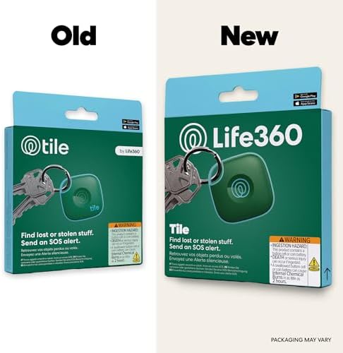 Life360 Tile - Bluetooth Tracker, Keys Finder and Item Locator for Keys, Bags and More. Phone Finder. Both iOS and Android Compatible. 1-Pack (Green Surf)