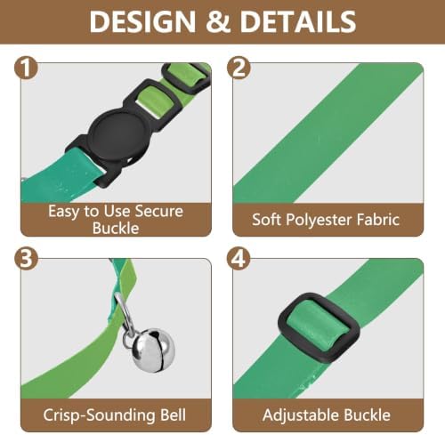 Green Gradient Pet Collar 2 Pack Lightweight Small Dog Collar Adjustable Length 10.6" to 17.1"