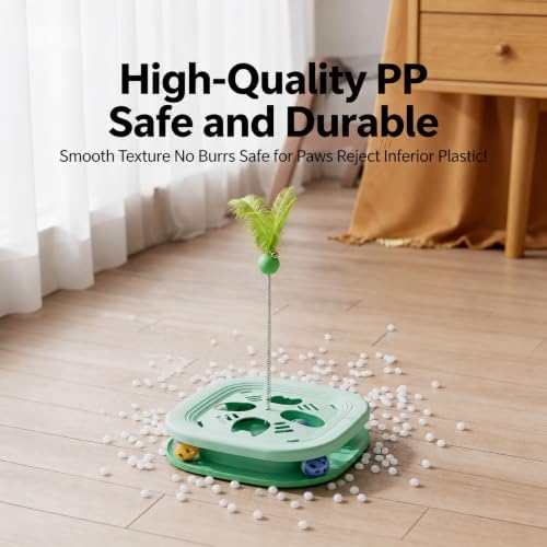 Interactive Cat Toys for Indoor Cats, 2-in-1 (Green)