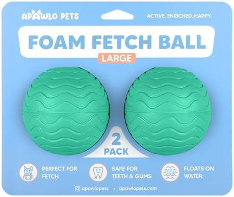 Foam Fetch Ball for Dogs – Durable EVA Foam Dog Ball, Interactive Chew Toy for Dogs, Lightweight Floating Ball for Water, Pool & Outdoor Fetch Games (Green, Large)