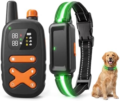 Dog Shock Collar with 3300FT Remote, IP68 Waterproof, 3 Training Modes