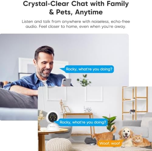 VSTARCAM 3MP 2K Indoor Security Camera, 2.4GHz WiFi Pet Camera with 355° Pan 60° Tilt, Human Detection, Color Night Vision, 2-Way Audio, App Alerts, 24/7 Recording, Cloud & microSD Storage