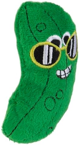 Mad Cat Cool Cucumber Veggie Catnip and Silvervine Plush Cat Toy, 1 Pack
