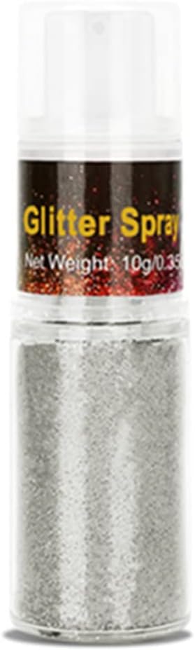 Go Ho Hair and Body Glitter Spray,Silver Glitter Spray Dry Powder Makeup for Clothes,Festival Loose Sparkle Powder,Holographic Ultra Fine Resin Glitters for Crafts,10g