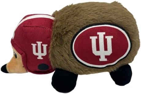 NCAA Indiana Hoosiers Plush Hedgehog Toy for Dogs & Cats, Cool Soft Pet Toy for Fun and Interactive Play, Dog Chew Toy with Squeaker, Licensed Hot Pet Toy