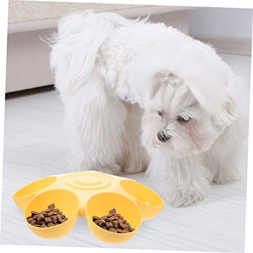 Multiple Cat Feeder Pet Feeding Bowl 14.17In Durable Plastic Dog Treats Dispenser for Indoor Use Easy Wash Smooth Surface