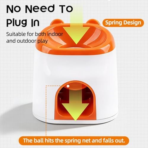 Dog Ball Launcher & Automatic Treat Dispenser, 2-in-1 Dog Tennis Ball Launcher & Treat Dispenser, ﻿Self-Play for Mental Stimulation, Indoor Outdoor Small to Medium Dogs
