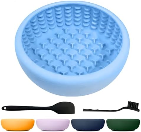 Dog Lick Bowl,Freezeable Anxiety Relief Non-Slip Silicone Treat Bowl,Durable Anti-Choking Long-Lasting Enrichment Slow Feeder Licking Mat for Mediuml Large Breed, BPA Free Silicone Dishwasher Safe