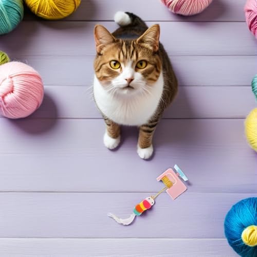 LALAFINA Smart Retractable Electric Cat Teaser for Kittens, Pink Hanging