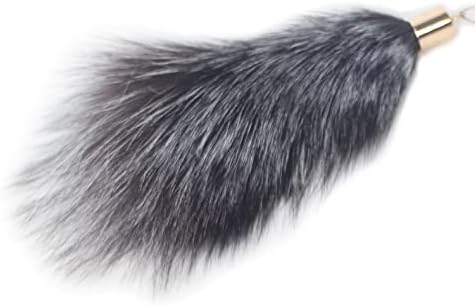 Fosrion Real Raccoon Tail Fur Cat Bites Toy with Three Section Retractable Carbon Fiber Rod (Raccoon) (Fox Fur Piece, Only Tail)
