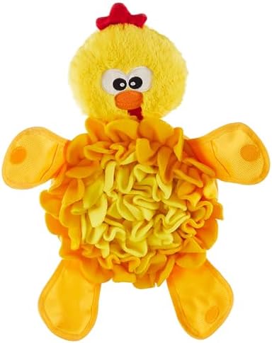 Outward Hound Nina Ottosson Snuffle Palz Squeaky Dog Toy, Chicken, 13.4" | Plush Snuffle Mat, Hidden Treat Pockets, Slow Feeder, Interactive Foraging, Non-Slip Base, Dogs & Puppies