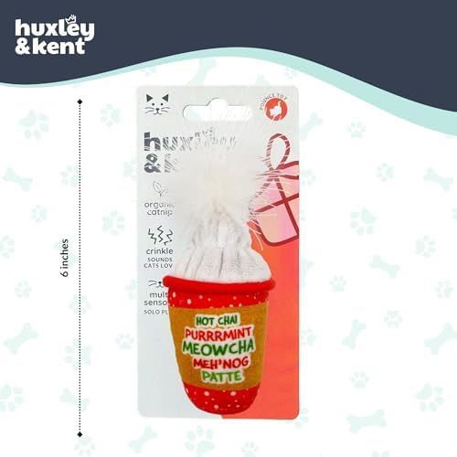 Huxley & Kent Plush Crinkle Catnip Cat Toy, Latte My Way