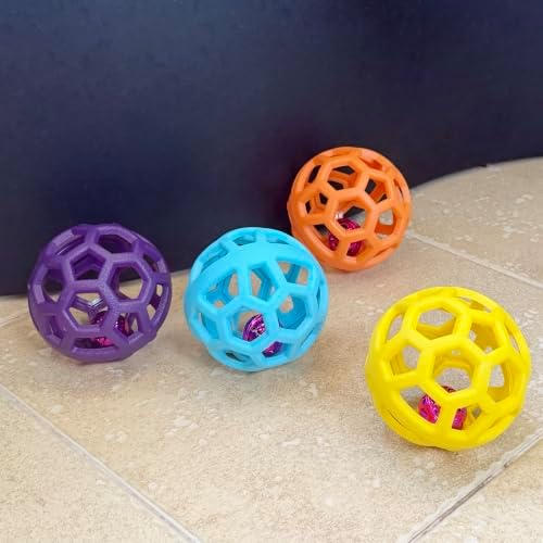 4pcs Pet Ball Toy Interactive Chasing Balls With Bell For Dogs & Cats