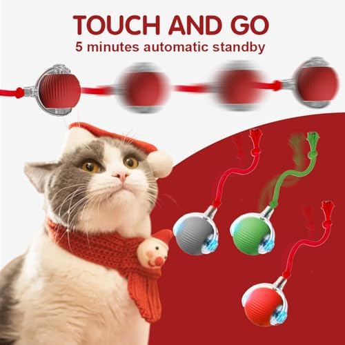 2026 Interactive Rolling Cat Dog Ball Toy – Smart Automatic Self-Moving Pet Toy, Upgraded Smart Automatic Electric Dog Ball for Bored Cats and Dogs (Pink)