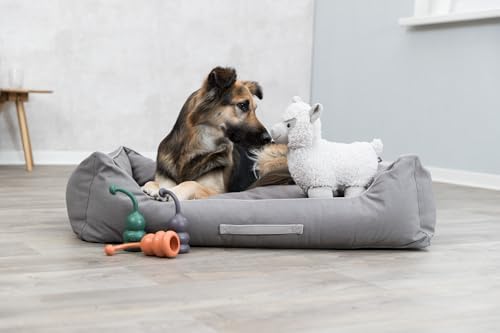 TRIXIE Be Eco Eyleen The Alpaca Plush Dog Toy for All Dogs, 10" Fun and Cuddly Squeaky Dog Toy, 96% Recycle Material