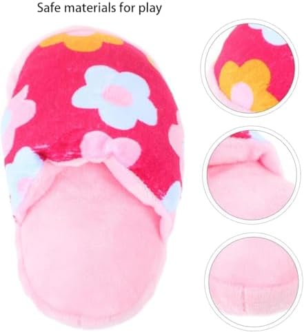 2Pcs Pink Slipper Design Durable Chew-Resistant Dog Toys with Interactive Squeaker, Double-Layer Oxford Fabric Plush Pet Chew Toys for Aggressive Chewers, Machine Washable