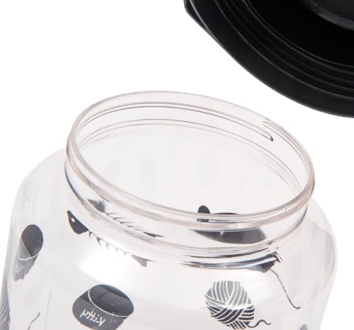 Lixit® Dog Treat Plastic Jar - Airtight Food and Treat Storage Jars for Dogs, Cats, Small Animals and Birds - Made in USA (Paw Prints - Gray, 128 Ounce (Pack of 10)