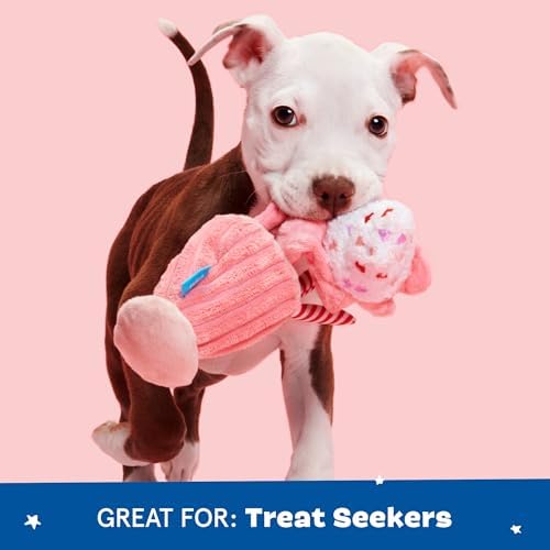 Barkbox Red Whine Milkshake Dog Toy – Squeaky Dog Toys – Plush Dog Toys – Puppy and Pet Toys for X-Small to Small Dogs