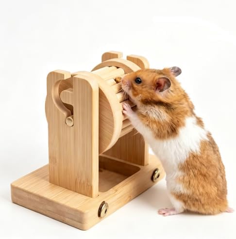 Enrichment Toy, Hamster Foraging Wheel Treat Dispenser for Small Rodents