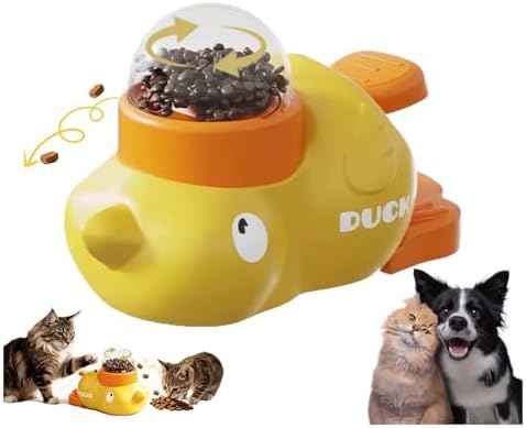 GROZY Duck Treat Dispenser Puzzle Toy, Interactive Slow Feeder for Dogs & Cats, IQ Training & Mental Stimulation, Reduces Bloating & Boredom, Non-Slip Base for Small Medium Pets