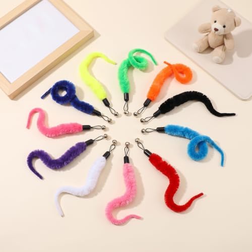 20 Pcs Cat Worm Toy Refills, Interactive Wand Attachments for Indoor Cats