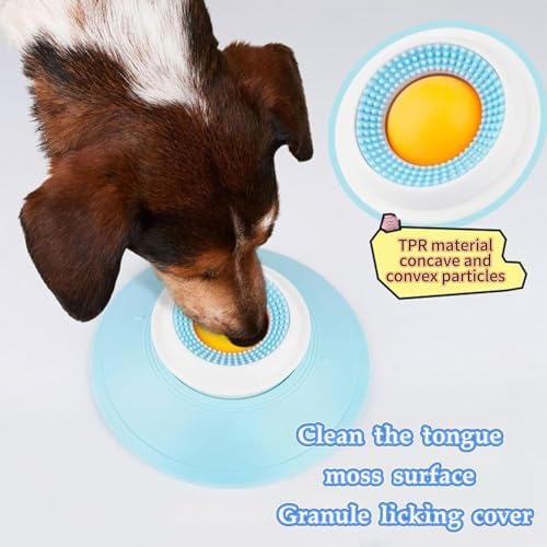 Dog Cat Licks Toys for Liquid Food, 2026 New Non-Slip Dog Lick Bowl Toys, Anxieties Relief Slow Feeder Dog Lick Ball Treat Dispenser (White Ball)