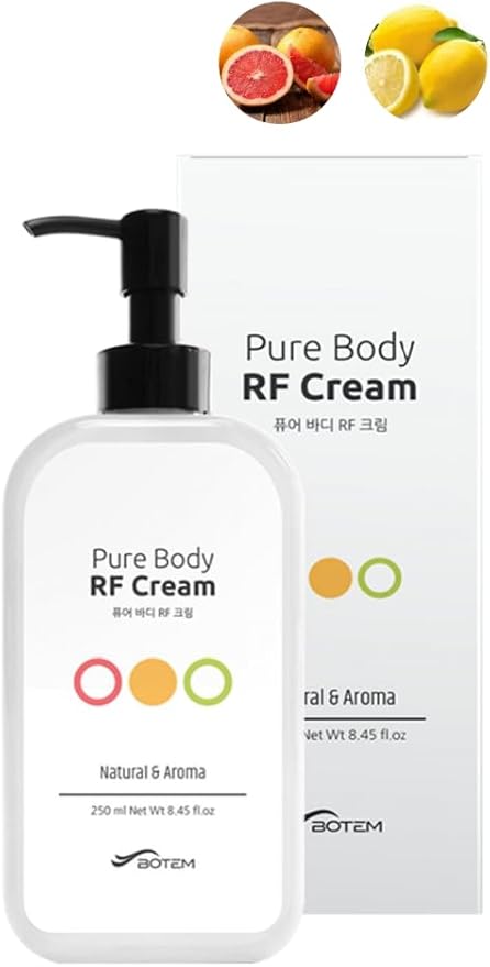 Pure Body RF Cream Contains Essential Oils extracted from Grapefruit and Lemon That Enhance The Aromatherapy Effect for Body Detox. Suitable for Both Hand Massage and The use with RF Device