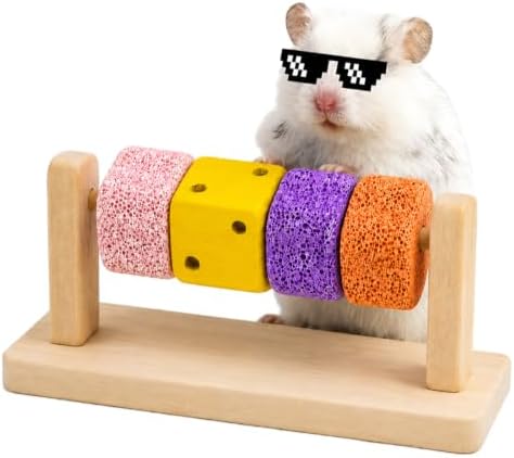 Hamster Toys for Chewing, Pumice Chew Blocks for Grinding Teeth