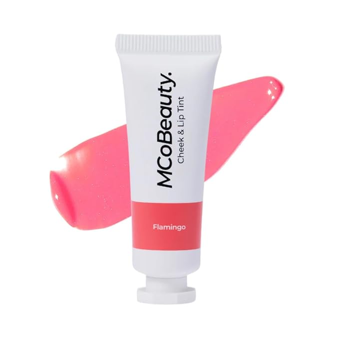 MCoBeauty - Cheek and Lip Tint - Dewy Gel-Cream Formula for Buildable Color - Multi-Use, Soft Radiant Finish - Flamingo, Peach Coral Shade - Tinta para Labios, Liquid blush for Cheeks & Lips
