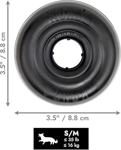 KONG Extreme Donut, Durable Natural Rubber Chew Toy, for Small/Medium Dogs