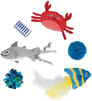 Fringe Studio 6PCS Multipack Cat Toy Set Water You Waiting for?, Pet Shop Collection (610022)