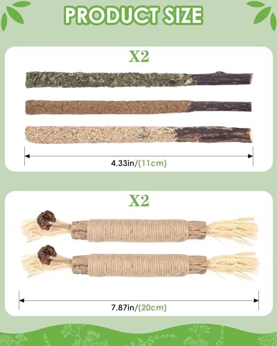 TINDTOP Silvervine Chew Sticks for Cats, 10 Pack Natural Catnip Chew Toys