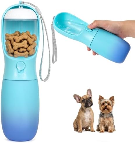 Dog Water Bottle Puppy Essentials, Portable Filtered Dispenser with Travel Dog Food Storage Container, Pet Supplies Gifts Stocking Stuffer Treat Pouches for Pet Training Outdoor Walking Hiking Camping
