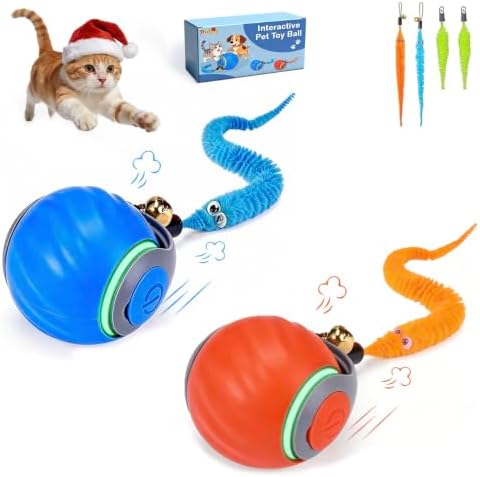 2-Pack Smart Cat Toy Ball, Automatic Rolling Interactive Cat Toys