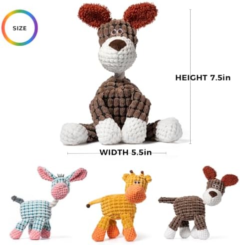 3 Pack Dog Toys Squeaky, Durable Stuffed Plush Puppy Chew Toy