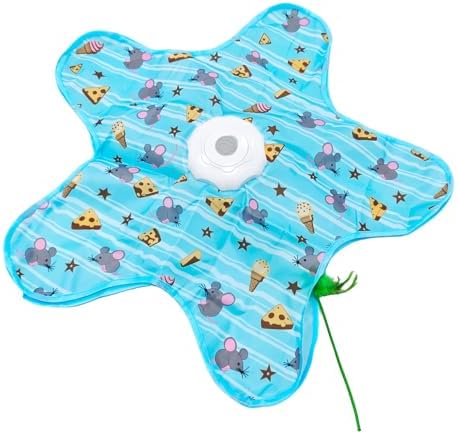 Interactive Cat Toy for Indoor Cats - Rechargeable Automatic Feather Wand with Motion Sensor, 3 Play Modes, Squeaky Mouse Sound, Hide & Seek Exercise Toy for Bored Kittens & Adult Cats (Mouse)