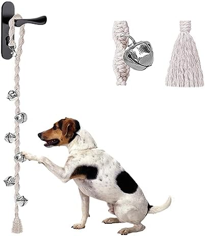 Dog Bells to Go Outside, Potty Training Bell, Handmade, Adjustable | Handmade with Premium Yarn, Twisted Style, Clear Jingle, Dog Potty Bell, Dog Door Bell.