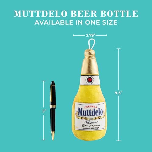 Haute Diggity Dog Muttdelo Beer Bottle Plush Dog Toy, Drink Parody Chew Toy