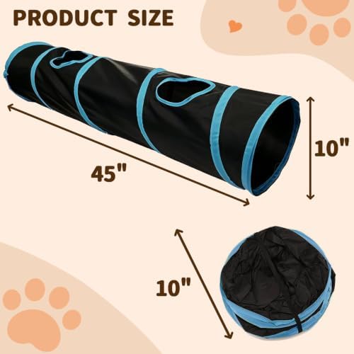 iCAGY Cat Tunnel for Indoor Cats Kittens Rabbits, Foldable Tunnel Toys