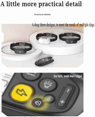 Dog Training Device Remote Control Barking Device pet Dog Trainer Electric Shock Collar pet Supplies Waterproof Rechargeable(White B)