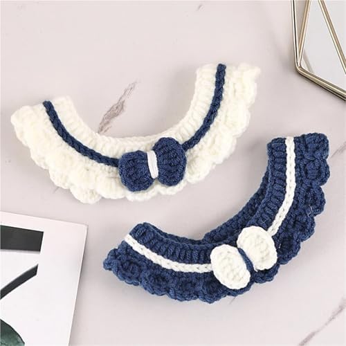 Pet Collars Crochet Cat Scarf for Small Pets, Soft Wool Knit Collar Scarf for Indoor Cats & Dogs