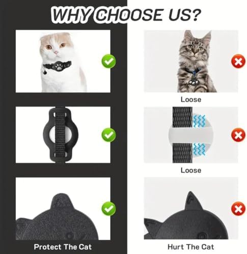 GPS Tracker Collar for Dogs/Cats, Rejustable Tractive GPS Cat Tracker with Real-Time Location, Fit for iOS and Android, Pet Tracker for Safety of Pets' Outdoor Activities (Black White)