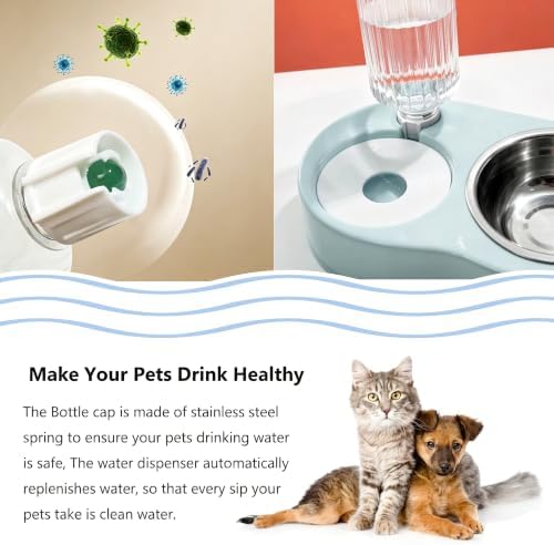 Cat Bowls Food and Water Bowl Set with Automatic Water Dispenser