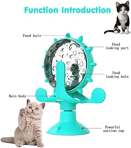 Cat Dog Treat Dispenser Toy - Cat Interactive Feeder (Lake Blue)