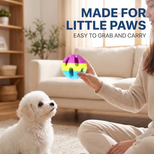 1pc Colorful Dog Toys for Medium to Large Breed Dogs Hollow Ball with Bell Inside Interactive Plastic for Relieving Boredom Pet Supplies,Balls Toys