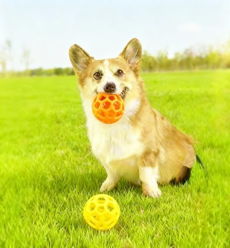 2PCS pet Bell Ball Toy,Suitable for Dogs, Cats, and Other Animals. Safe and Durable, bite-Resistant Design, Interactive Toy, Promotes Activity, an Essential Daily Plaything for Pets.