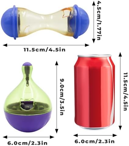 Dual Interactive Foraging Toys – Tumbler & Hourglass Treat Dispensers for Rabbits, Guinea Pigs, Hamsters & Small Pets | Mental Stimulation Chew Toys