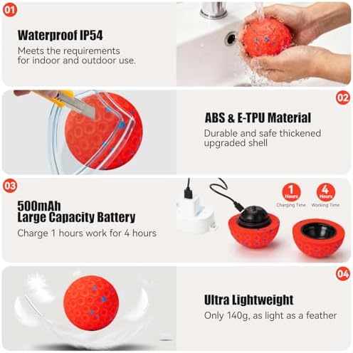 Interactive Dog Toys, Chew-Proof Dog Ball for Aggressive Chewers