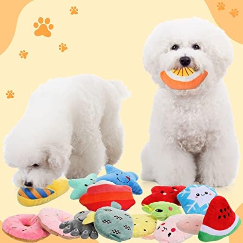 Hungdao 80 Pcs Dog Toys Bulk for Small Dog, Plush Squeaky Chew Toys